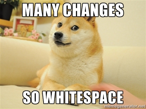 Doge loves whitespace