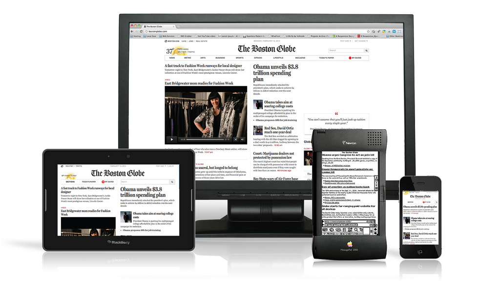 Boston Globe responsive website