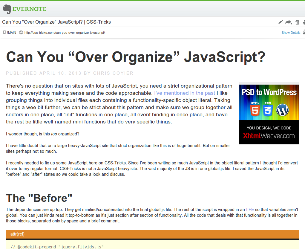 CSS Tricks - Evernote Clipped Article